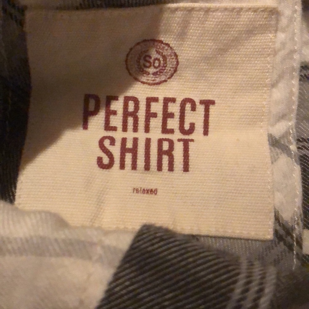 👁🗨 SO Black & White Plaid “Perfect Shirt” 👁🗨 - Picture 3 of 5